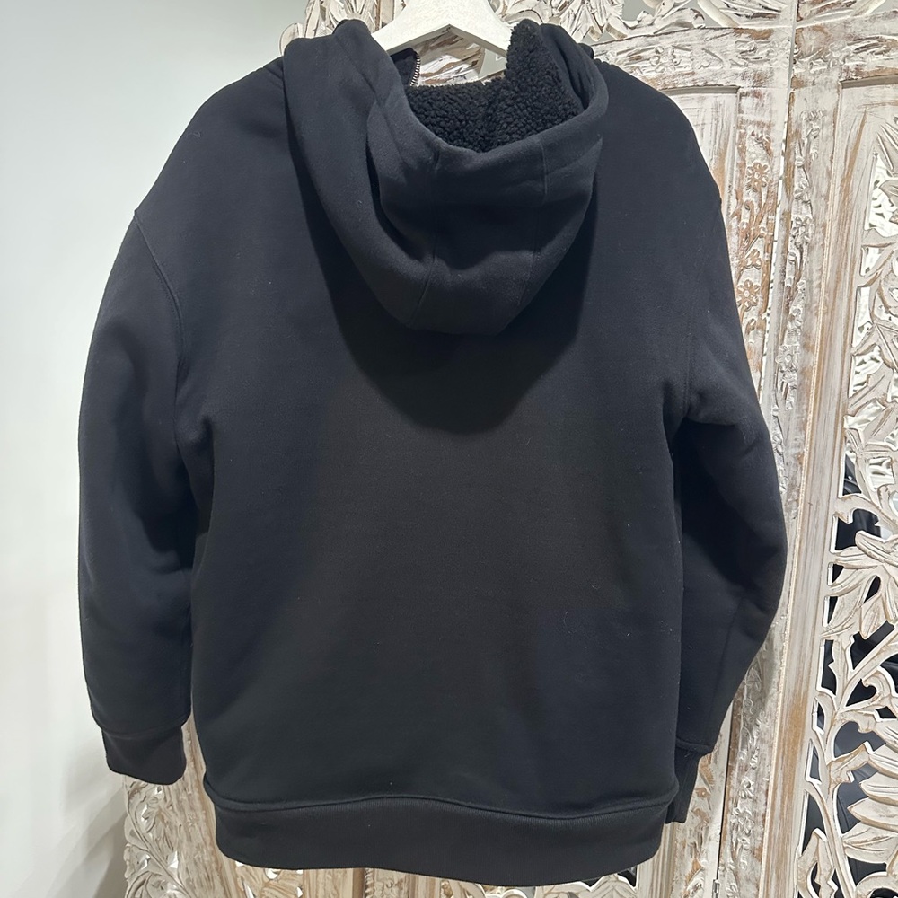 Wrangler Black High Pile Fleece Hoodie View 4